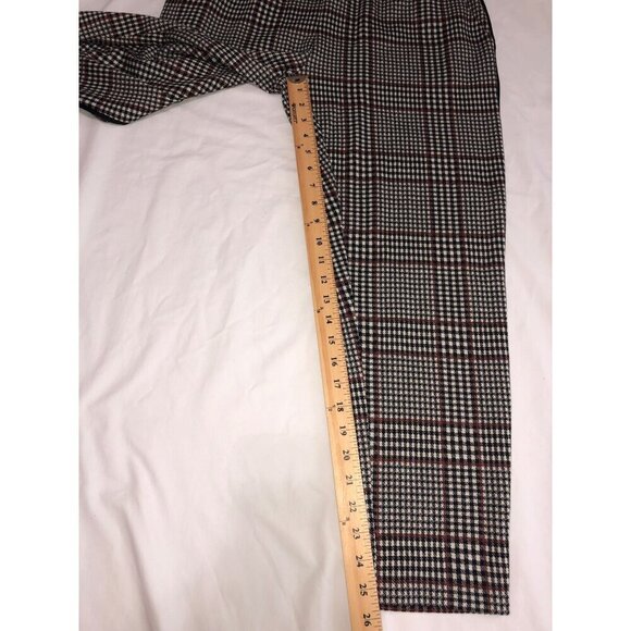 Anthropologie Plaid Pants Dickens Trousers Size S Pull On Black Red Menswear NEW - Picture 10 of 12